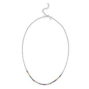 Silver Rainbow CZ Necklace