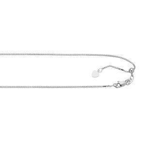 Silver 0.79mm Adjustable 30" Box Chain