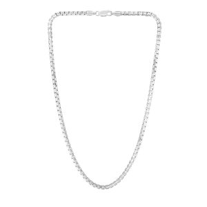Sterling Silver 3.9mm Rockstar Cut Round Box Chain