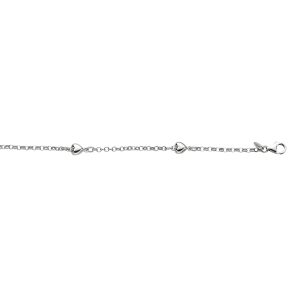 Silver Heart Station Anklet