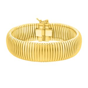 Gold Over Silver Tubogas 7.25" 16mm Bracelet
