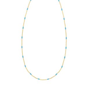 Gold Over Silver Enamel Beaded Chain Necklace