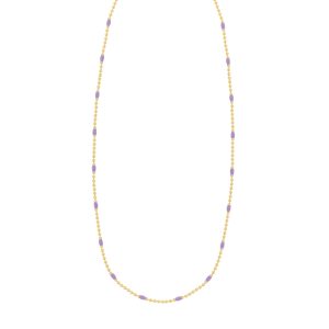 Gold Over Silver Enamel Beaded Chain Necklace