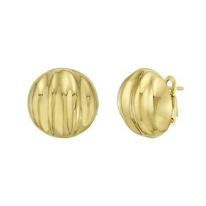 Gold Over Silver Sculpted Domed Disc Studs