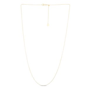 14K Gold 0.97mm Adjustable Cable Chain