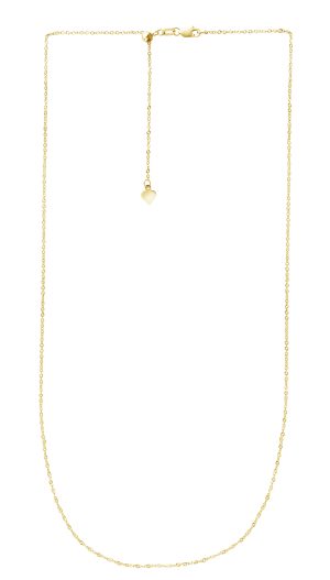 14K Gold 1.4mm Adjustable Singapore Chain
