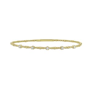 14K .15ct Diamond Beaded Bracelet