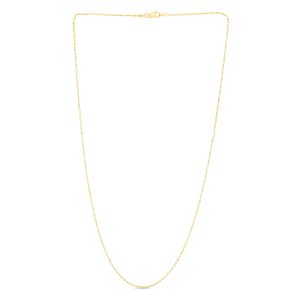 14K Gold 0.9mm Diamond Cut Bar and Bead Chain