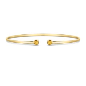 14K Citrine Open Cuff Bangle
