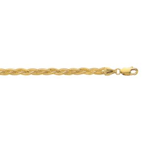 14K Gold 3.5mm Braided Fox Chain