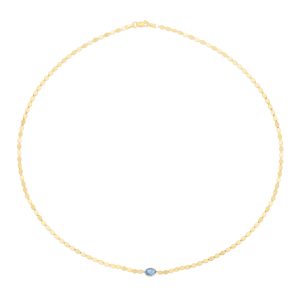 14K Blue Topaz Mirrored Chain Bracelet