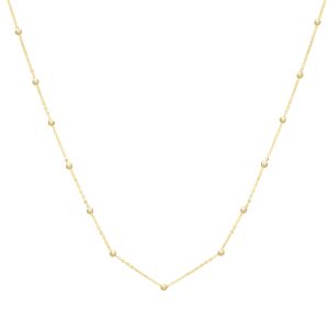 14K Saturn Bead Chain Necklace