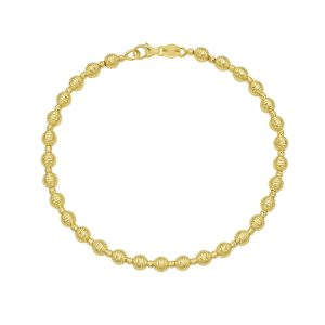 14K Disco DC Bead Bracelet