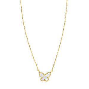 14K Primavera MOP Butterfly Necklace