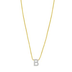 14K Mini Diamond B Initial