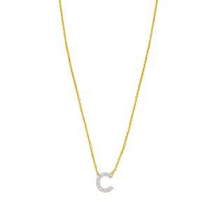 14K Mini Diamond C Initial