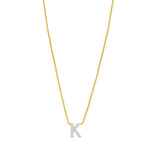 14K Mini Diamond K Initial