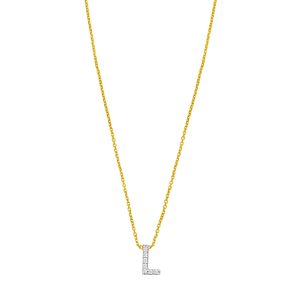 14K Mini Diamond L Initial