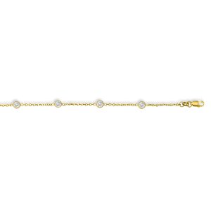 14K Gold CZ by the Yard Anklet