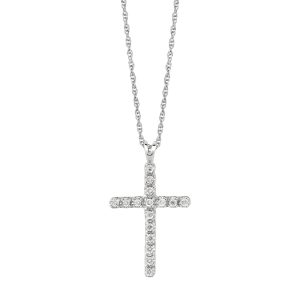 Silver .05ct Diamond Cross Necklace