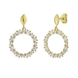 14K DiamonOro Circle Earrings