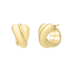 14K Crossover Hoops