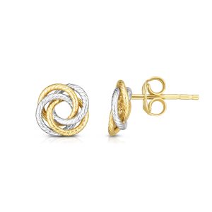 14K Gold Multi-Row Open Center Love Knot Stud Earring