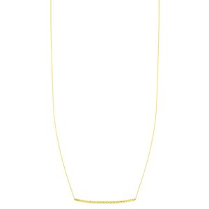 14K Gold Diamond Cut Thin Bar Necklace