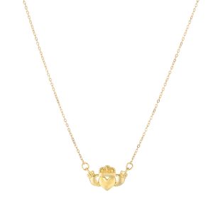 14K Gold Claddagh Necklace
