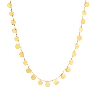 14K Gold Multi-Strand Bead Station Choker