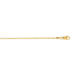 14K Gold 0.98mm Octagonal Snake Chain