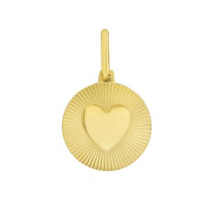 14K Radiating Heart Charm