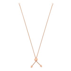 14K Gold Round Wheat Chain with Ball Slide Friendship Bracelet