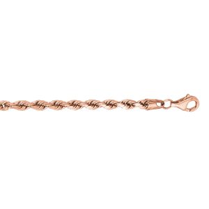 14K Gold 8.5" 3.8mm Diamond Cut Royal Rope Chain