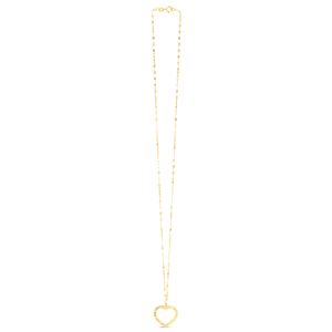 14K Reversible Heart Necklace