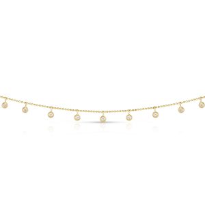 14K Gold .25ct Dangling Diamonds Necklace
