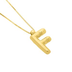 14K Helium Initial F Pendant