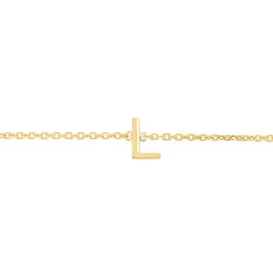 14K Mini Initial L Bracelet