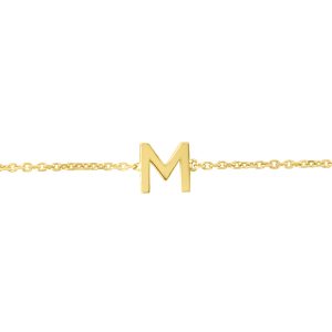 14K Mini Initial M Bracelet