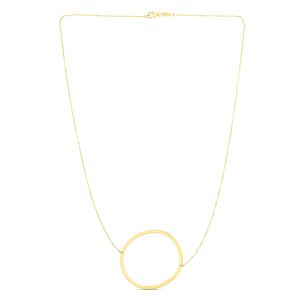 14K Gold Large Initial O Necklace