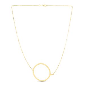 14K Gold Large Initial Q Necklace