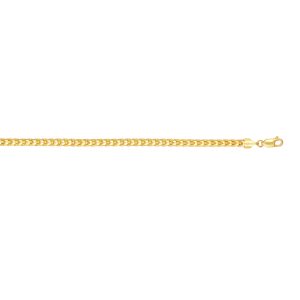 14K Gold 8.5" 5mm Diamond Cut Round Franco Chain