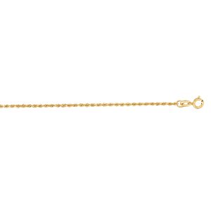 14K Gold 18" 1.4mm Diamond Cut Royal Rope Chain