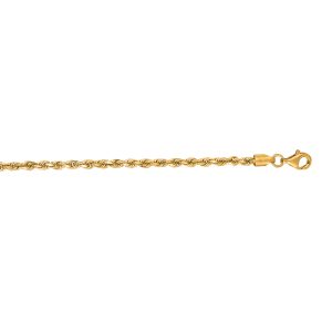 14K Gold 18" 2.75mm Diamond Cut Royal Rope Chain