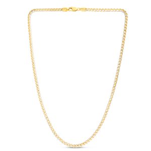 14K 4mm Round Pave Franco Chain