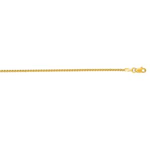 14K Gold 1.5mm Round Wheat Chain