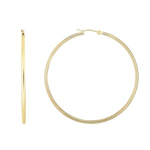 14K Gold 2x45mm Hoops