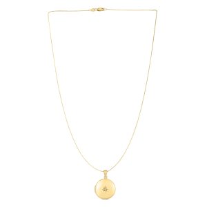 14K Diamond Round North Star Locket