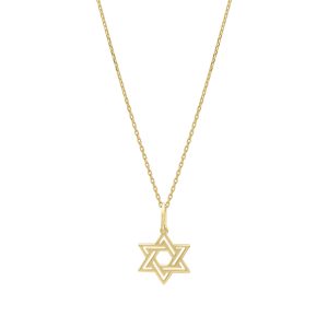 14K Gold Star of David Pendant