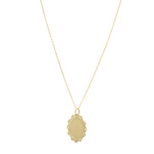 14K Baroque Round Pendant